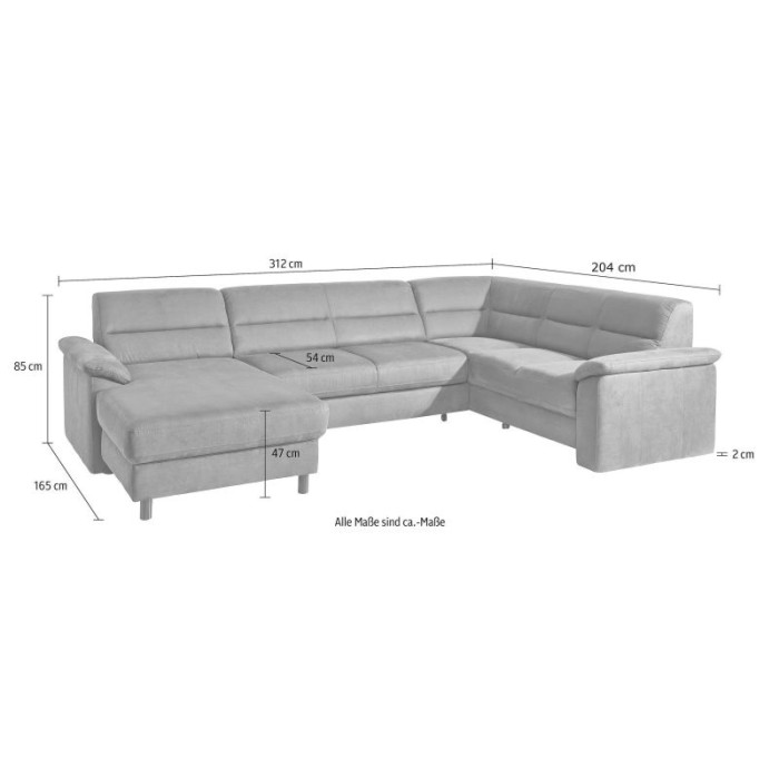 ASCARA U-Sofa Garnitur Leder braun