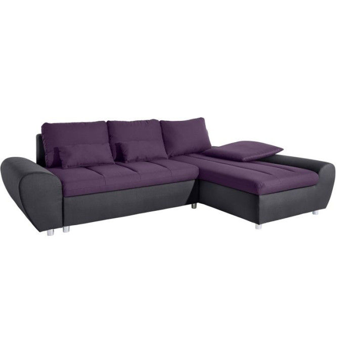 BANDOS Ecksofa anthrazit/lila - rechte Seite