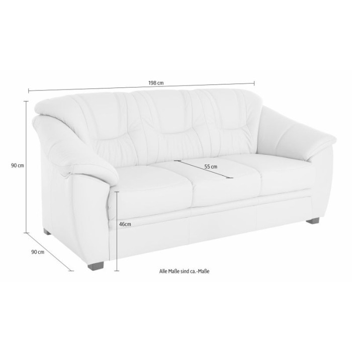 SAVONA Dreisitziges Ledersofa beige