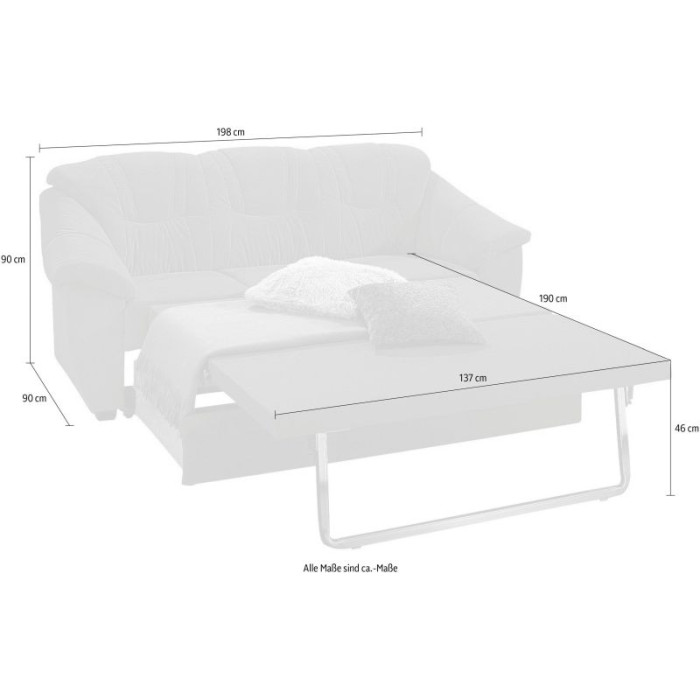 SAVONA gepolstertes dreisitziges Schlafsofa coffee