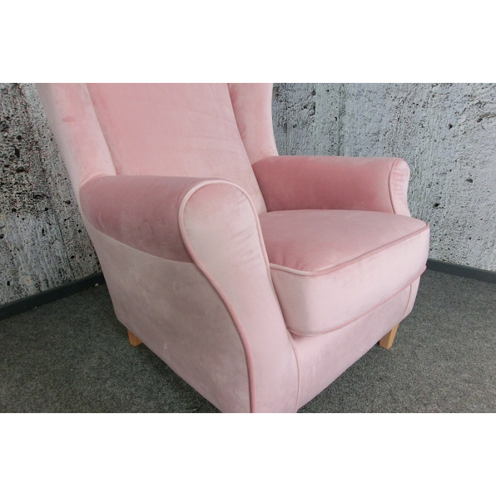 LORRIS Sessel mit Ohren aus Samt altrosa Max Winzer