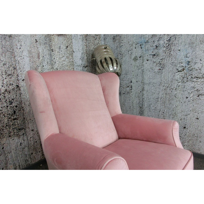 LORRIS Sessel mit Ohren aus Samt altrosa Max Winzer