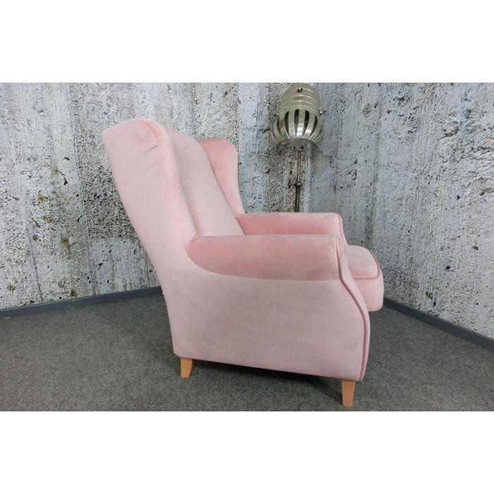 LORRIS Sessel mit Ohren aus Samt altrosa Max Winzer