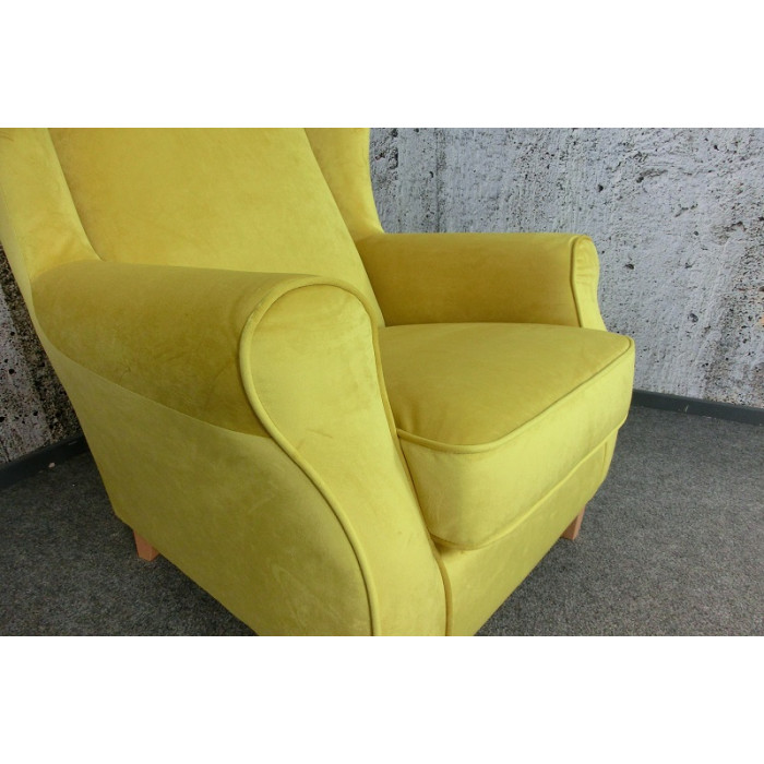 LORRIS Sessel mit Ohren aus Samt gelb Max Winzer
