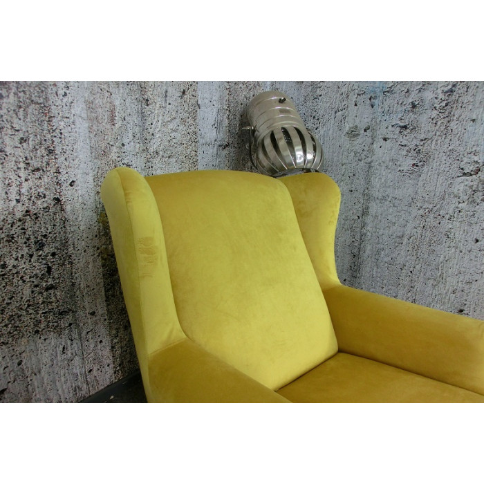 LORRIS Sessel mit Ohren aus Samt gelb Max Winzer