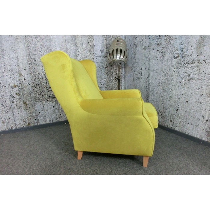 LORRIS Sessel mit Ohren aus Samt gelb Max Winzer