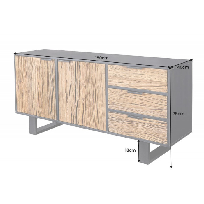 BARRACUDA Industriekommode Mango Teakholz schwarz