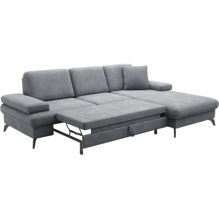 MORRIS Ecksofa Garnitur grau - rechte Seite