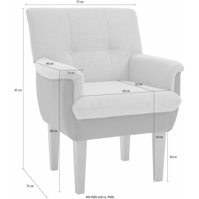 Polstersessel WILLIAM aqua/anthrazit