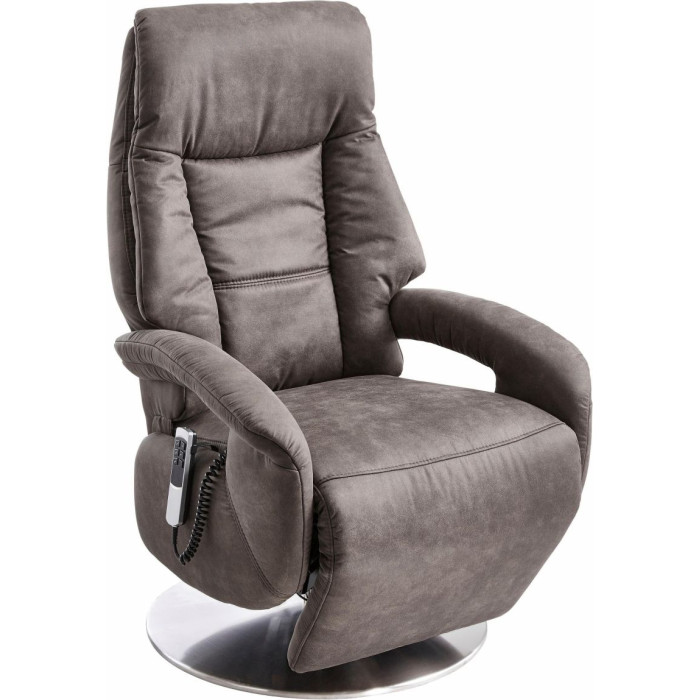 ENJOY elektrischer Relaxsessel mit 2 Motoren Mikrofaser cognac