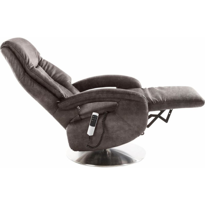 ENJOY elektrischer Relaxsessel mit 2 Motoren Mikrofaser cognac