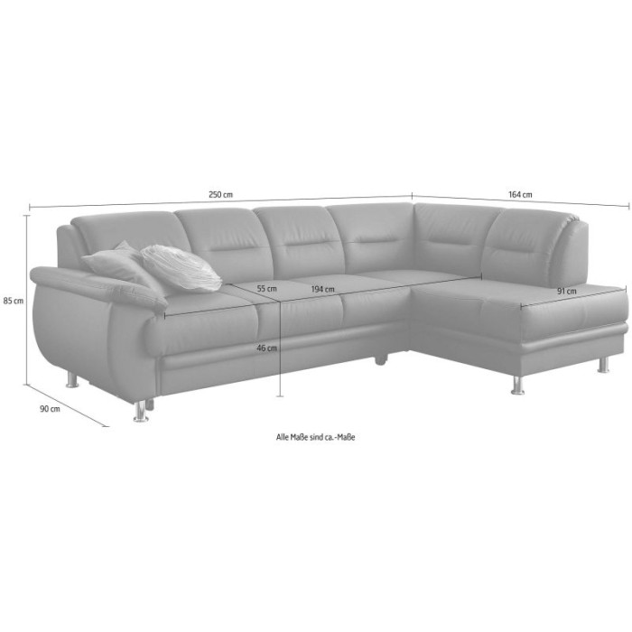 MAILAND Ecksofa Mikrofaser terracotta - rechte Seite