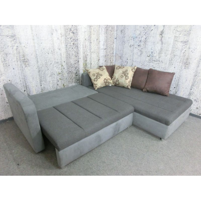 BANDOS Ecksofa-Set grau/dunkelgrau - rechte Seite