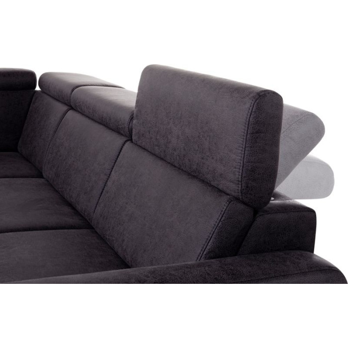 BOLOGNA Ecksofa-Set Mikrofaser anthrazit - linke Seite