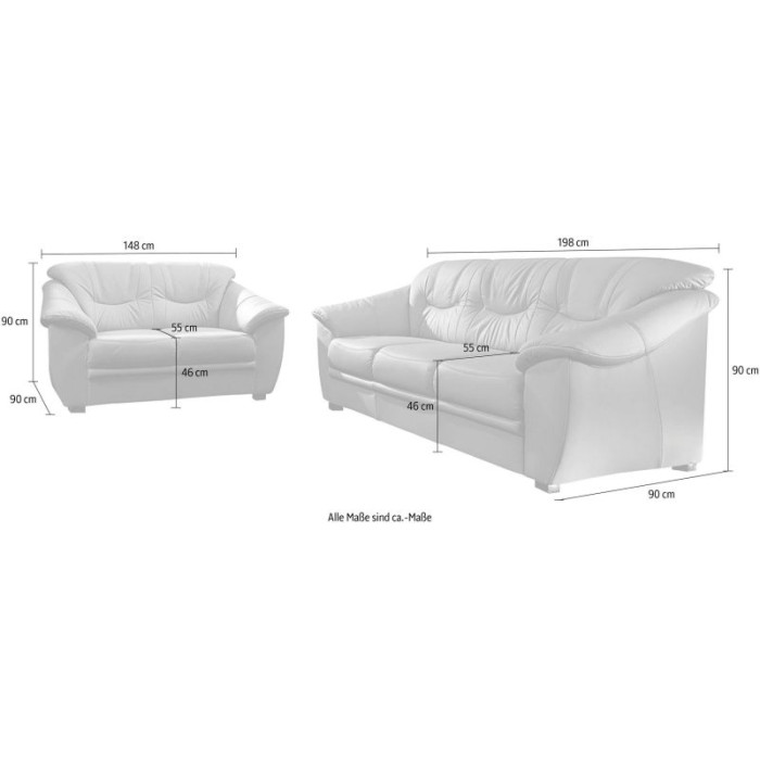 SAVONA Sofagarnitur 3+2 Kunstleder kastanienbraun