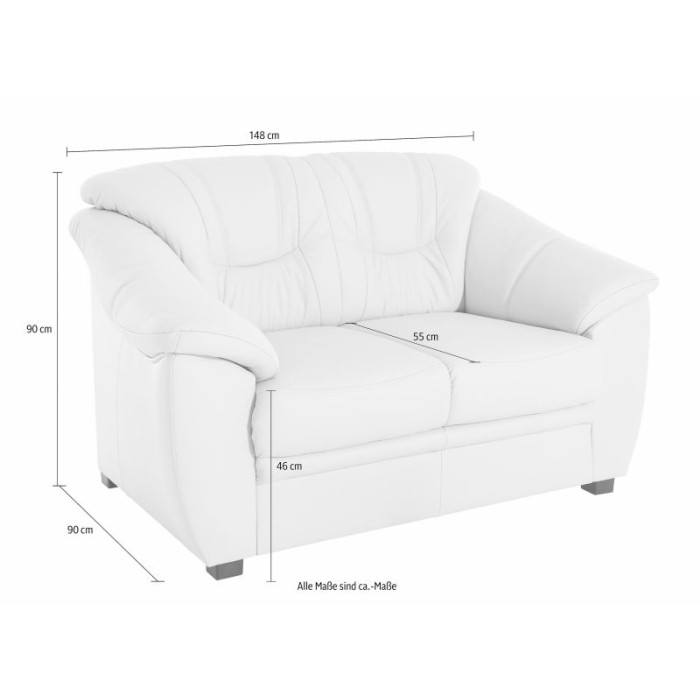 SAVONA Zweisitzer-Sofa aus Leder, mokka