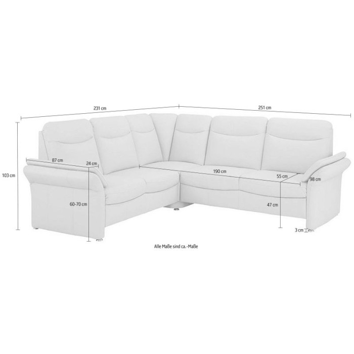 TAHOMA Ecksofa Garnitur creme - linke Seite