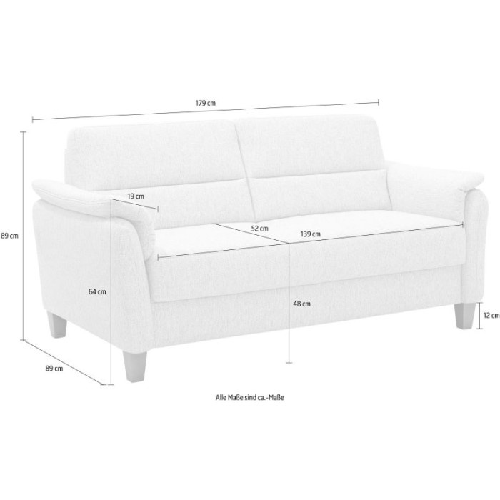 PALMERA 2,5-Sitzer Sofa strukturierter Stoff braun