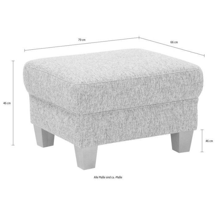 TEXEL gepolsterter Hocker Struktur Silber