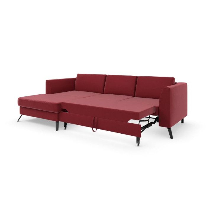 OLSEN Ecksofa-Garnitur rot - linke Seite