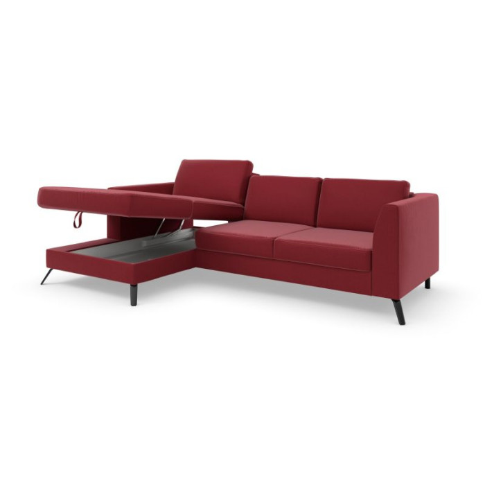 OLSEN Ecksofa-Garnitur rot - linke Seite