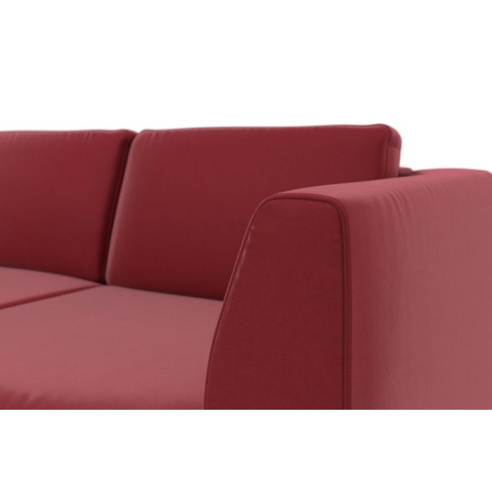 OLSEN Ecksofa-Garnitur rot - linke Seite