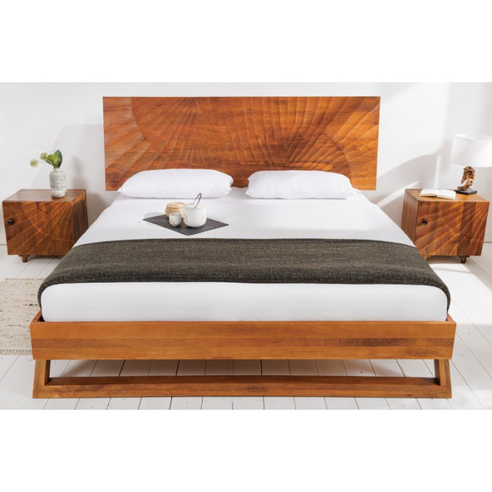 SCORPION Bett 180x200cm massiv mangobraun