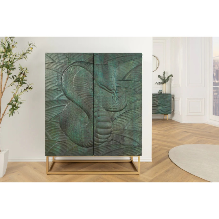Kommode SNAKE aus türkisfarbenem Mangoholz 120 cm