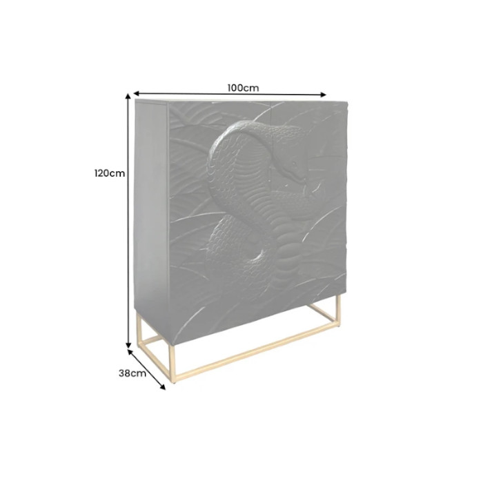 SNAKE schwarz Mangoholz Kommode 120 cm