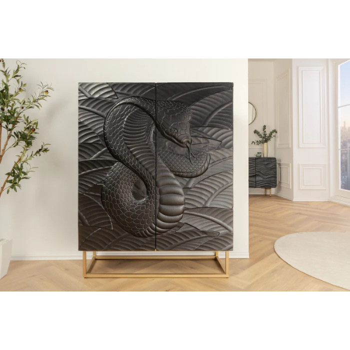SNAKE schwarz Mangoholz Kommode 120 cm