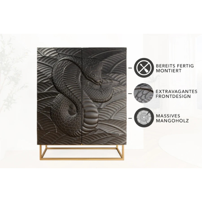 SNAKE schwarz Mangoholz Kommode 120 cm