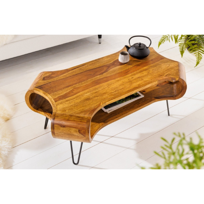 Konferenční stůl ORGANIC LIVING 100 cm, dřevo sheesham