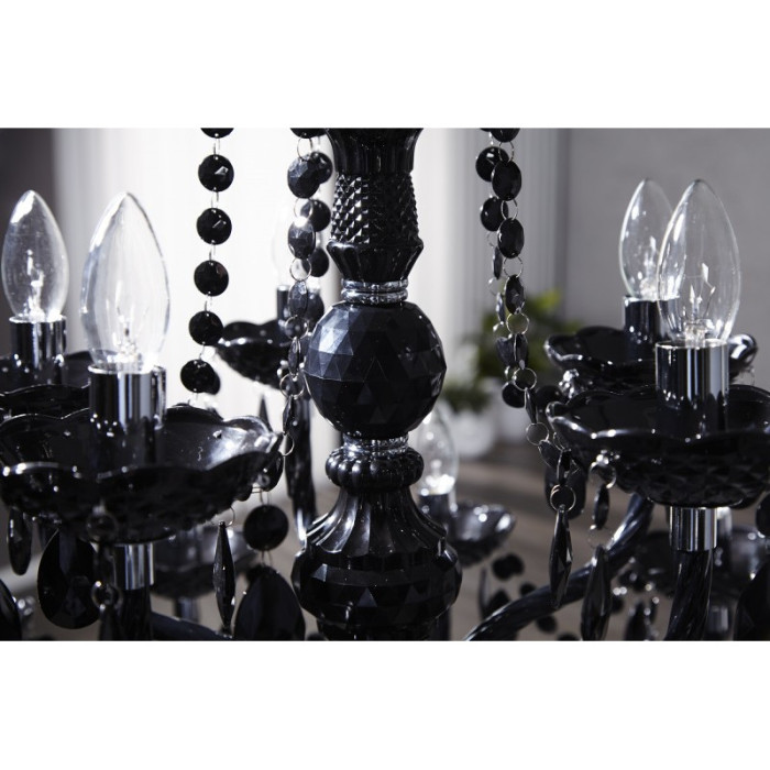 DIAMONDS moderner Kronleuchter, schwarz