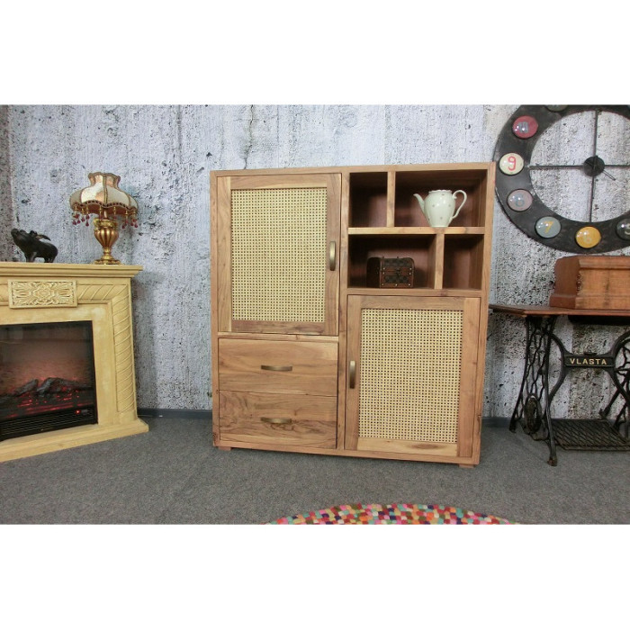 BAMBOO II. Design-Kommode aus massivem Mangoholz