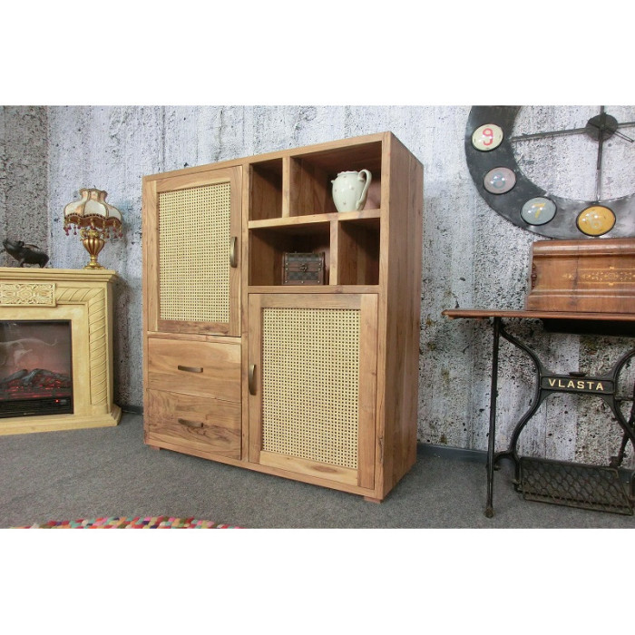 BAMBOO II. Design-Kommode aus massivem Mangoholz