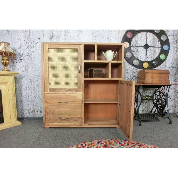 BAMBOO II. Design-Kommode aus massivem Mangoholz