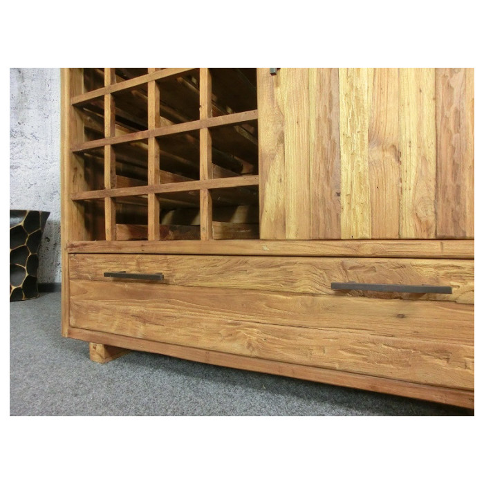 TENAGA massiver Weinschrank/Schubladenschrank