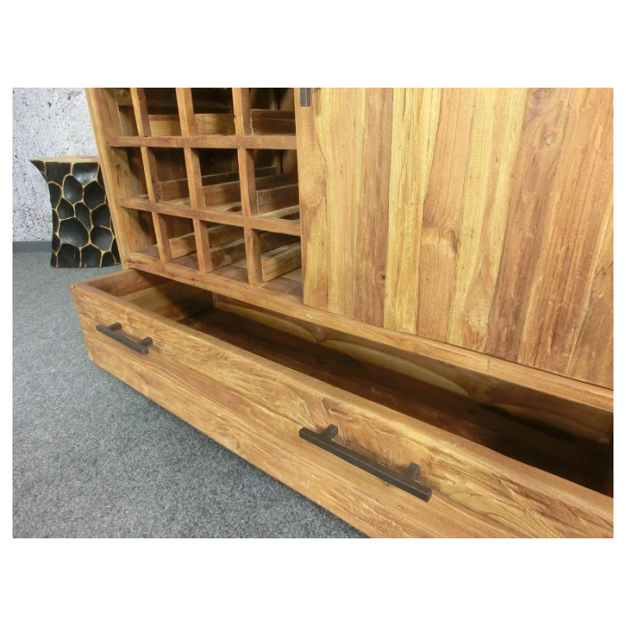TENAGA massiver Weinschrank/Schubladenschrank