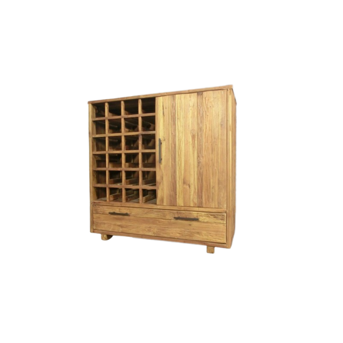 TENAGA massiver Weinschrank/Schubladenschrank
