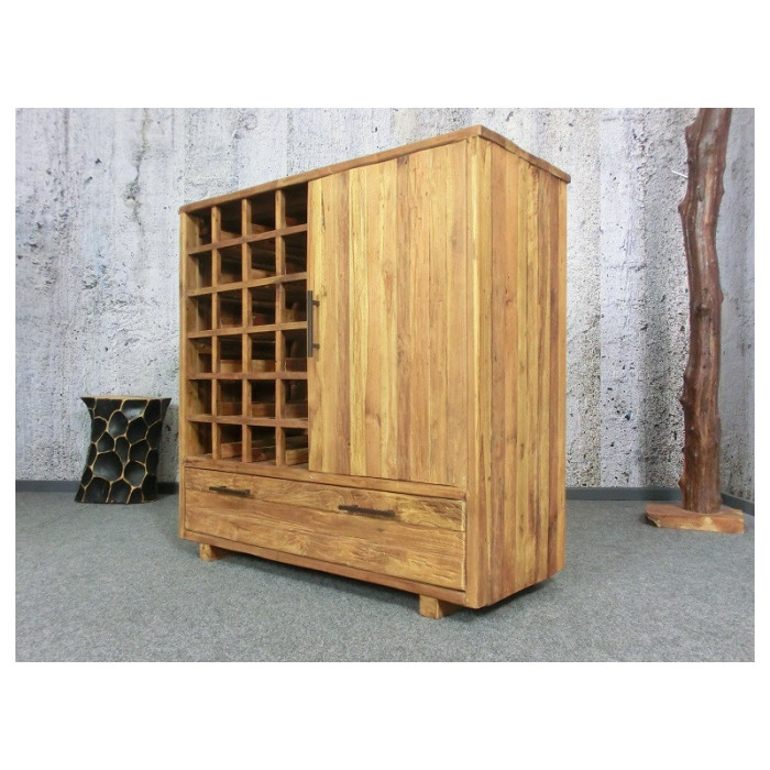 TENAGA massiver Weinschrank/Schubladenschrank
