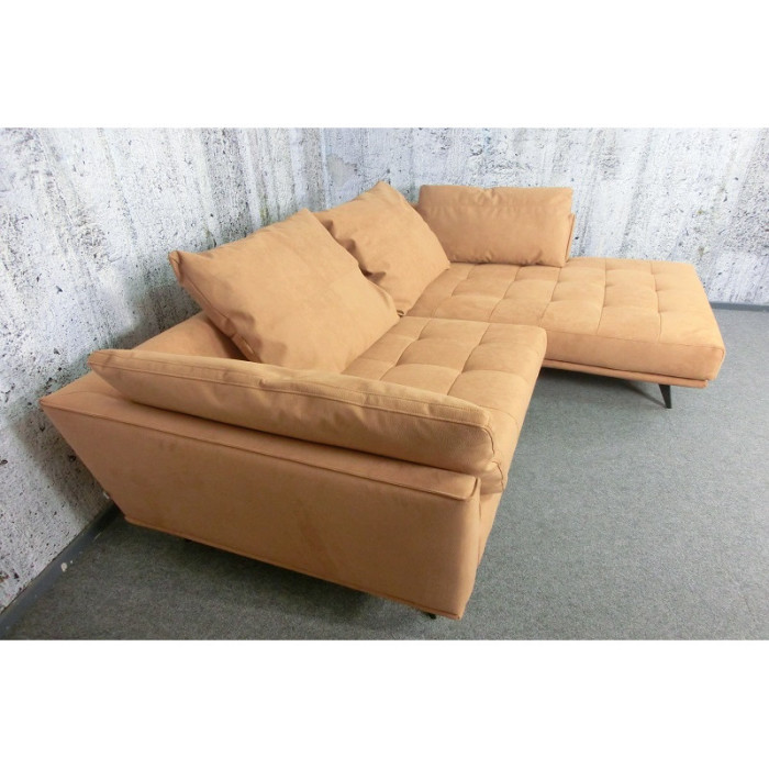 AROA Luxus-Ecksofa Cognac