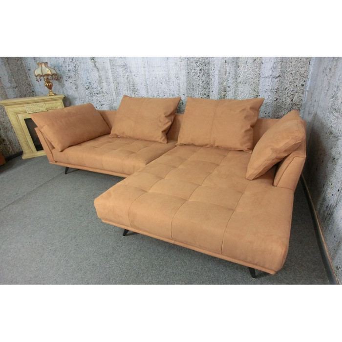 AROA Luxus-Ecksofa Cognac
