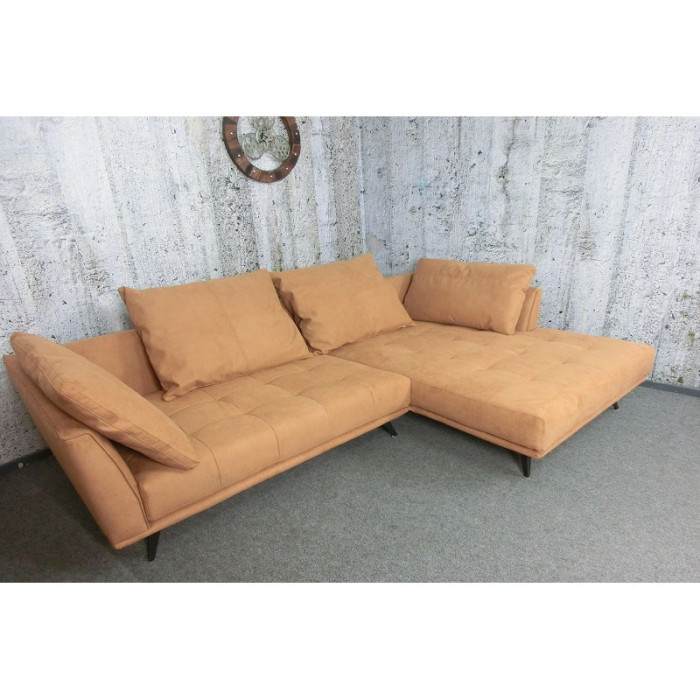AROA Luxus-Ecksofa Cognac