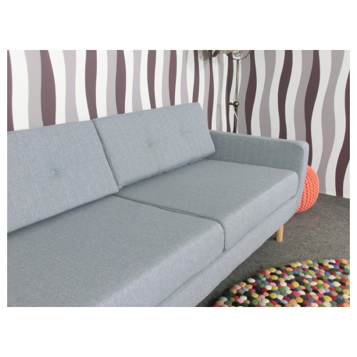 KINGSLEY retro Dreisitzer grau