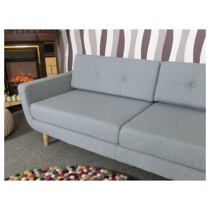 KINGSLEY retro Dreisitzer grau