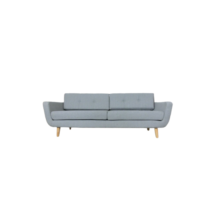 KINGSLEY retro Dreisitzer grau