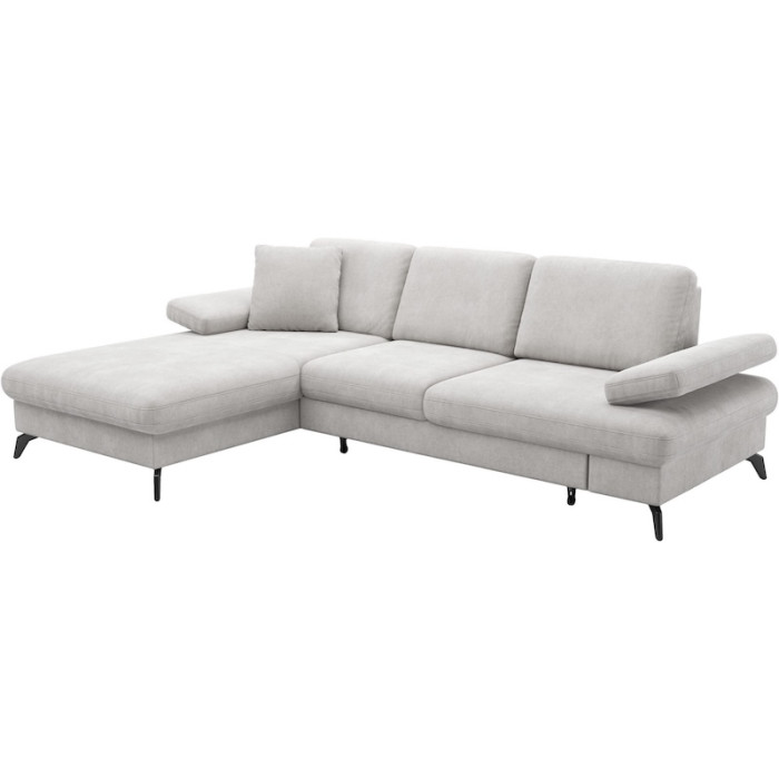 MORRIS Ecksofa-Set hellgrau - linke Seite