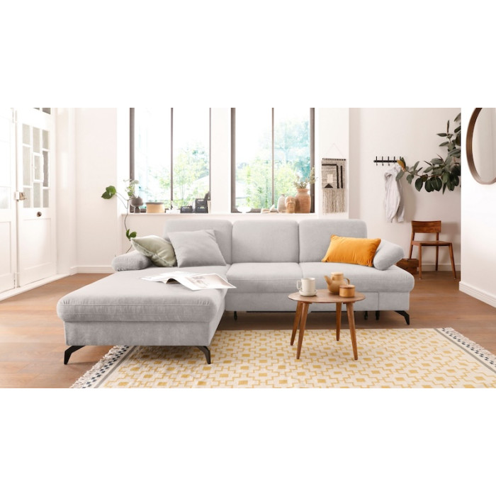 MORRIS Ecksofa-Set hellgrau - linke Seite
