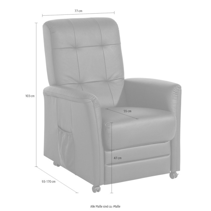 CHARLIE elektrischer TV-Relaxsessel dunkelgrau 1-motorig