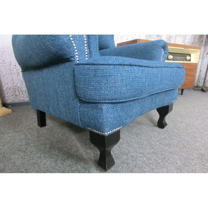 BAROCK Sessel mit Ohren blau